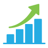 solid icon of a increasing bar chart