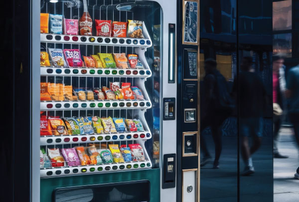 a vending machine close up